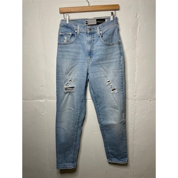LEVIS Silver Tab Mom Jean Womens Size 27 High Rise Distressed - Picture 1 of 9